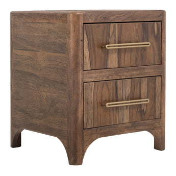 Praga - 2-Drawer Nightstand - Almond / Barrel Brown