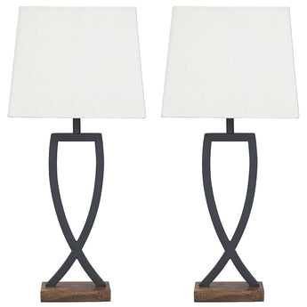 Makara - Metal Table Lamp (Set of 2) - Black / Brown