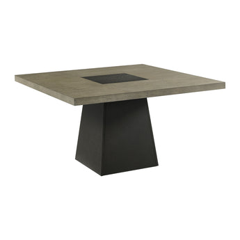 Jemma - Mesa de comedor cuadrada - Gris/Espresso oscuro