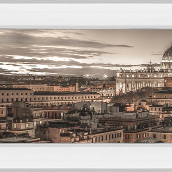 Bella Roma By Frank Assaf - Mirror Framed Print Wall Art - Dark Brown