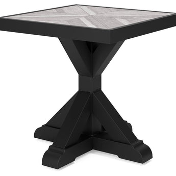 Beachcroft - Square End Table - Black / Light Gray