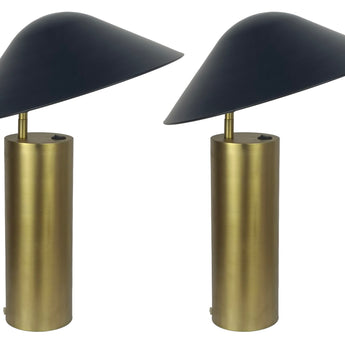 Sculpted Glow Metal Accent Lamp (Set of 2) - Brushed Gold / Matte Black