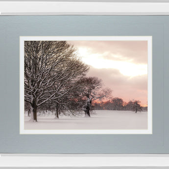 Rosy Sunset By Frank Assaf - Mirror Framed Print Wall Art - Gray