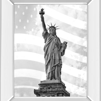 Liberty Flag By Roffman, R. - Mirror Framed Print Wall Art - Gray
