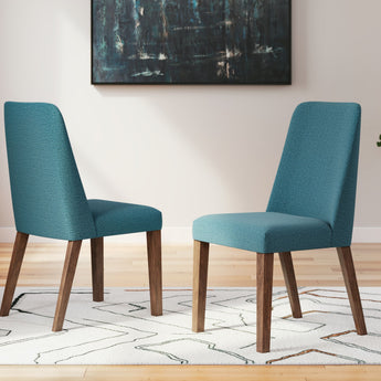 Lyncott - Dining Uph Side Chair (Set of 2) - Blue / Brown