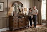 Elements International Cadenza - Dresser And Mirror Set - Brown styled in a designer-styled interior lifestyle setting at Quality Home Furniture