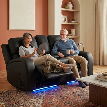 Elements International Euphora - P3 Power Glider Recliner W/Heat & Massage, Music, Ipad holder W/wireless charger and USBC styled in a designer-styled interior lifestyle setting at Quality Home Furniture