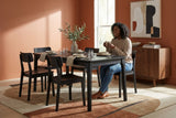 Elements International Garcia - 5PC Dining Set with Table and 4 Chairs styled in a designer-styled interior lifestyle setting at Quality Home Furniture