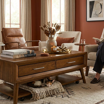 Elements International Santa Barbara - Coffee Table styled in a designer-styled interior lifestyle setting at Quality Home Furniture