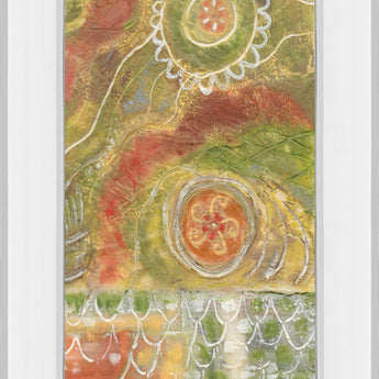 Moroccan Whimsy Il By Karen Deans - Mirror Framed Print Wall Art - Green
