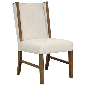Silver - 39'' Upholstered Chair (Set of 2) - Ivory / Dark Brown