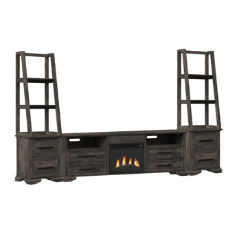 Park Ridge - 4 Piece Entertainment Unit With 82'' TV Console - Charcoal