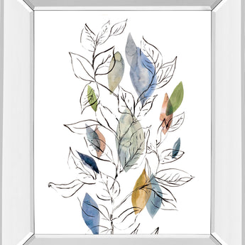 Spring Leaves Il By Meyers, R. - Mirror Framed Print Wall Art - White