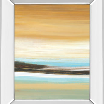 Horizons Il By Tesla - Mirror Framed Print Wall Art - Yellow