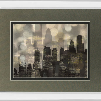 City Lights By Katrina Craven - Mirror Framed Print Wall Art - Black