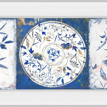 Indgio Ceramics I By Isabelle Z - Mirrored Frame Wall Art - Blue