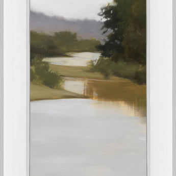 River Journey By Megan Lightell - Mirror Framed Print Wall Art - Gray