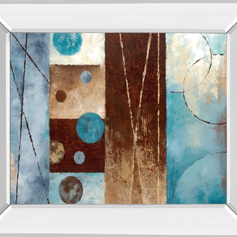 Roll With It Il By Nan - Mirror Framed Print Wall Art - Blue