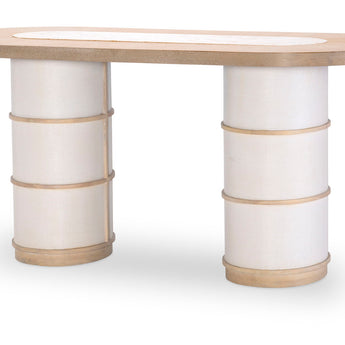 Biscayne - Double Pedestal Counter Height Table - Beige