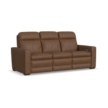 Dutch - Power Reclining Sofa With Console, Power Headrest, & Lumbar