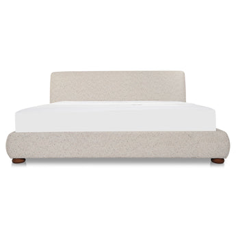 Beau - Cama King con almacenaje - Gris claro moteado