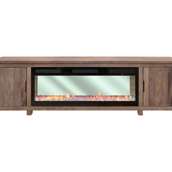 Natural Parota - Electric Fireplace - Brown Cappuccino