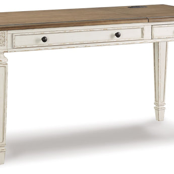 Realyn - Blanco / Marrón - Escritorio elevable para oficina en casa