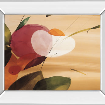 Floral Inspiration I By Abellan - Mirror Framed Print Wall Art - Beige