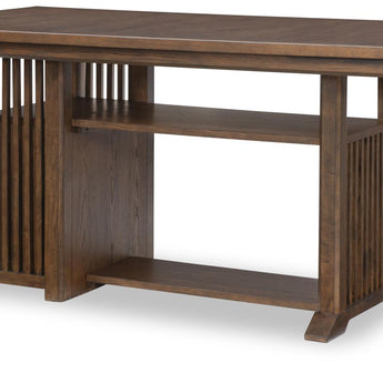 Langley - Complete Counter Height Table With Wine Storage - Fawn