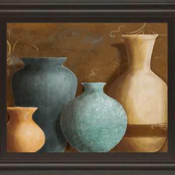 Ancient Clay Il By Lanie Loreth - Framed Print Wall Art - Blue