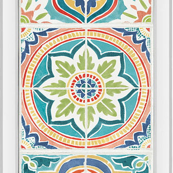 Colorful Journey VII By Pela Studio - Mirrored Frame Wall Art - Light Blue