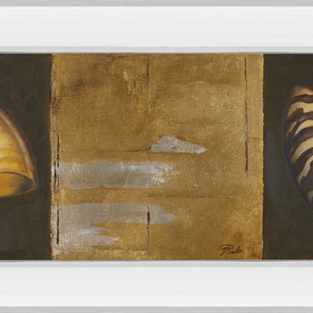 Seashells I By Patricia Pinto - Mirror Framed Print Wall Art - Gold