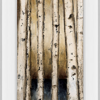 Birch Landing I By St Germain - Mirror Framed Print Wall Art - Beige
