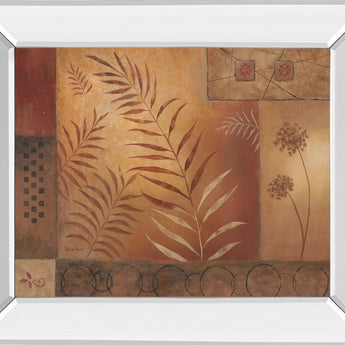Modern Fern Il By Vivian Flasch - Mirror Framed Print Wall Art - Light Brown