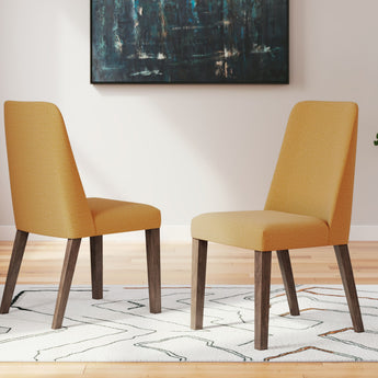 Lyncott - Dining Uph Side Chair (Set of 2) - Mustard / Brown