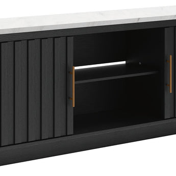 Cadmori - XL TV Stand With Fireplace Option - Black / White
