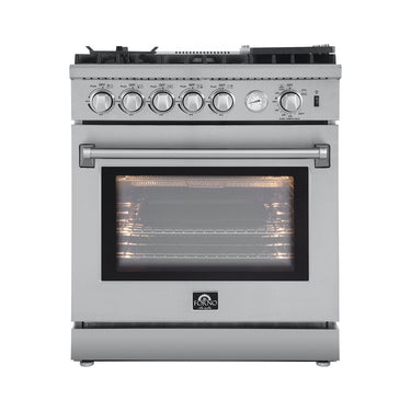 Forno 30" Gas Range w/ Griddle and Air Fryer, S.S. - FFSGS6276-30