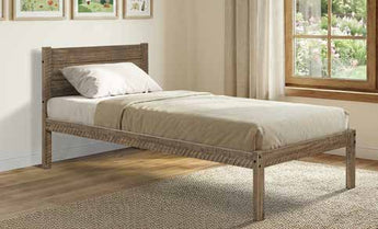 Donco Kids Rustic Driftwood Platform Bed Twin Bed in Rustic Driftwood