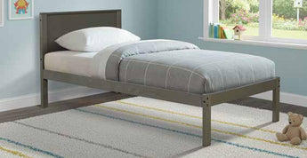 Donco Kids Brushed Grey Platform Bed Twin Bed in Brushed Grey