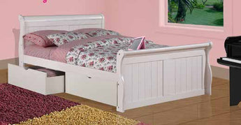Donco Kids Sleigh Bed Full Size Bed in White