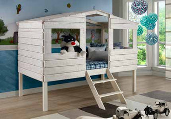 Donco Kids Tree House Tall Loft Loft Bed in Rustic Sand