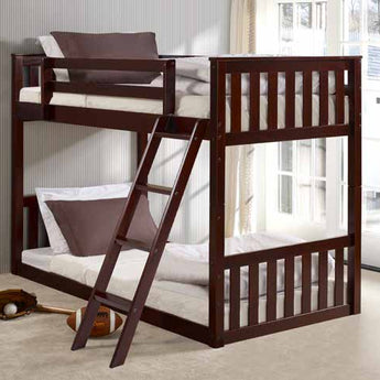 Donco Kids Economy Mission Bunk Twin/Twin Bunk Bed in Dark Cappuccino