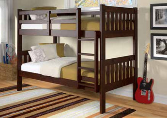 Donco Kids Austin Mission Bunk Twin/Twin Bunk Bed in Dark Cappuccino