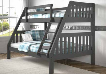 Donco Kids Mission Twin/Full Bunk Twin/Full Bunk Bed in Dark Grey