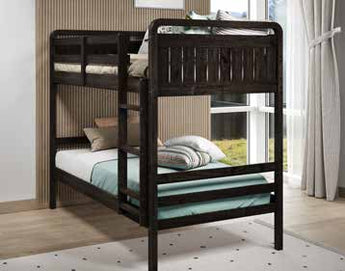 Donco Kids Mission Twin/Twin Bunk Twin/Twin Bunk Bed in Urban Walnut