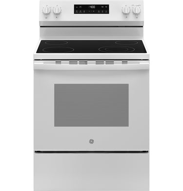 GE 30" Freestanding Electric Range, White - GRF400SVWW
