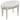 Evangeline - Oval Vanity Stool With Faux Diamond Trim - Silver And Ivory