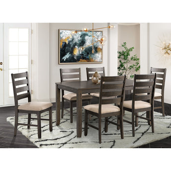 Brock 7 Piece Dining Set (Table And Six Chairs) Walnut - 7 Piece Dining Room Sets at Quality Home Furniture Mesquite