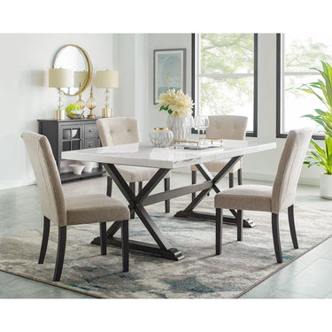 Lexi 5 Piece Dining Set (Table And Four Chairs) White - 5 Piece Dining Room Sets at Quality Home Furniture Mesquite