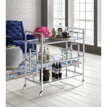 Ezra Serving Bar Cart Chrome - detail